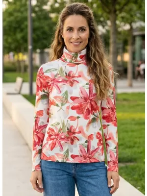 Rollkragenpullover für Damen KIXMI OPRAH WEIß