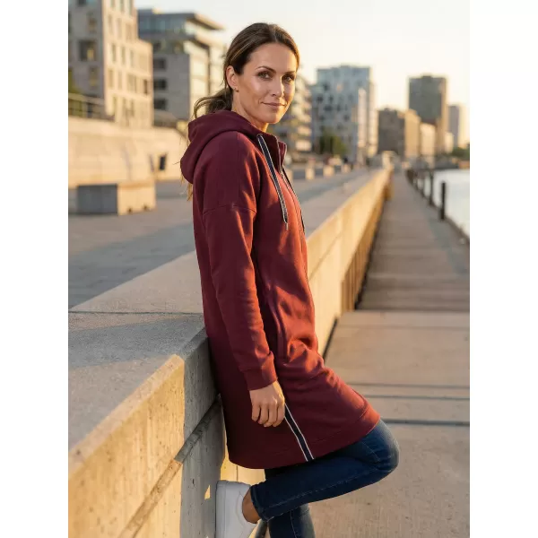  Erweitertes Damen-Sweatshirt KIXMI OLLY BURGUND 
