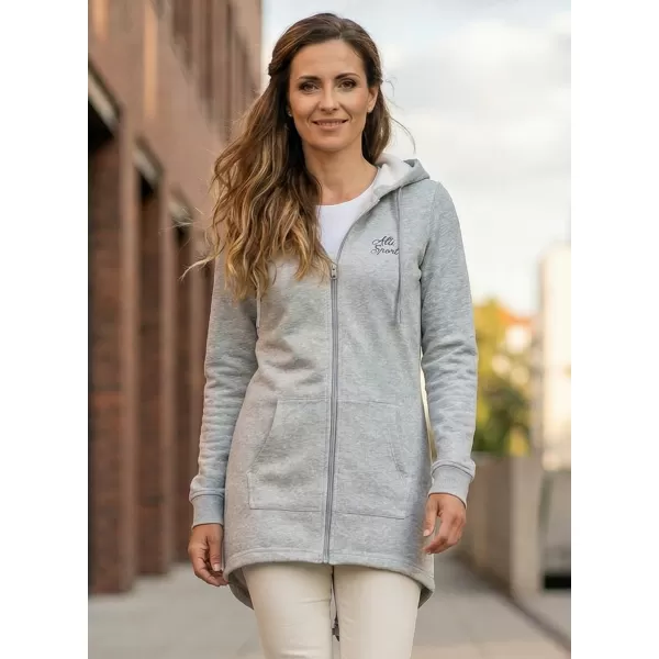  Erweitertes Damen-Sweatshirt ALTISPORT BYB/ALW056BY148 HELLGRAUE HIGHLIGHTS 