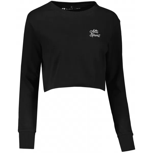  Crop-Top-Sweatshirt für Damen ALTISPORT BYB/ALW056BY131 SCHWARZ UND WEIß 