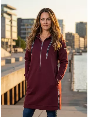 Erweitertes Damen-Sweatshirt KIXMI OLLY BURGUND