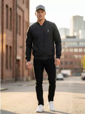 Bomberjacke für Herren ALTISPORT BYB/ALM002BY045 SCHWARZ UND SILBER