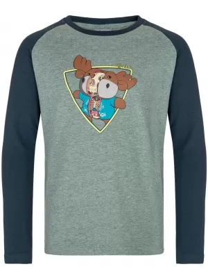 Jungen-T-Shirt mit langen Ärmeln KILPI SONIER-JB SJ0301KI DUNKELGRÜN