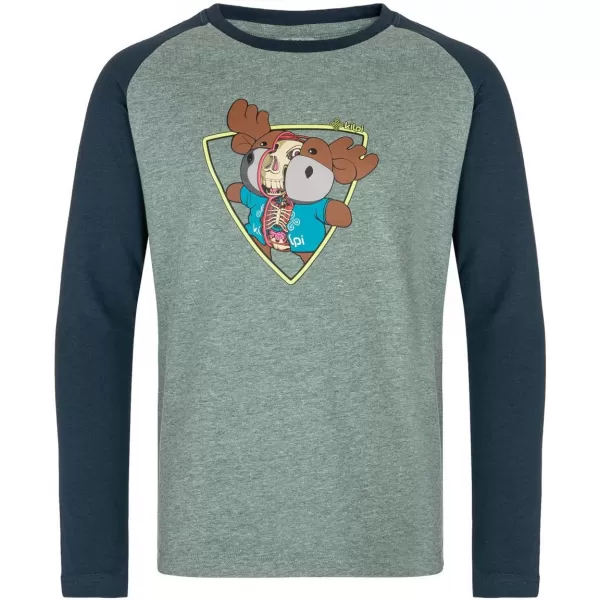  Jungen-T-Shirt mit langen Ärmeln KILPI SONIER-JB SJ0301KI DUNKELGRÜN 