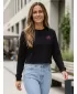 Crop-Top-Sweatshirt für Damen ALTISPORT BYB/ALW056BY131 SCHWARZ ROSA