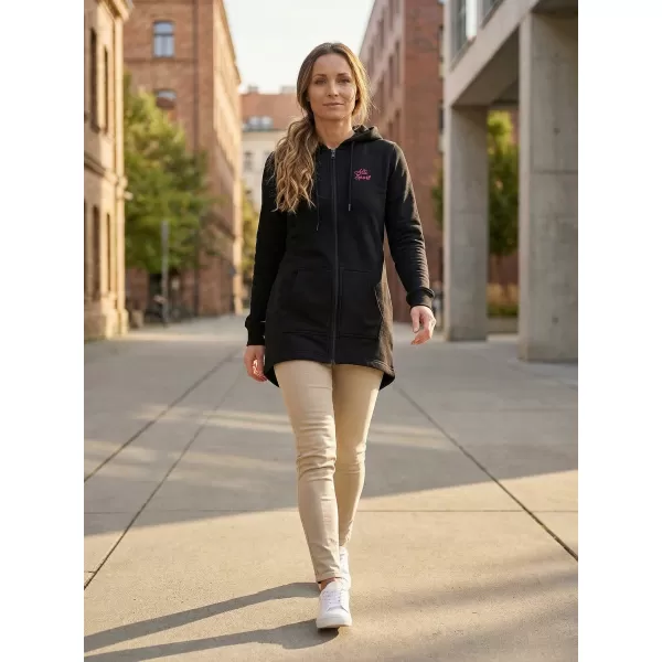  Erweitertes Damen-Sweatshirt ALTISPORT BYB/ALW056BY148 SCHWARZ ROSA 