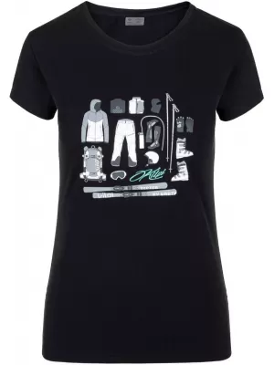 Damen-T-Shirt mit kurzen Ärmeln KILPI TORNES-W SL0303KI SCHWARZ