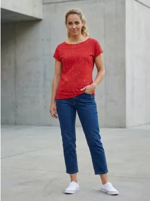 Damen-T-Shirt SAM 73 HEQA WT 876 ROT