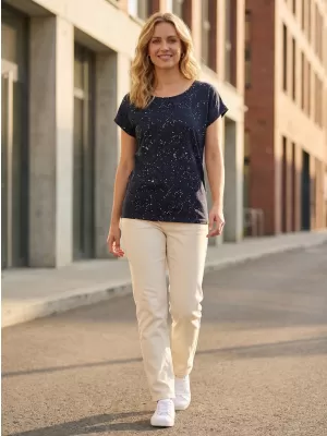 Damen-T-Shirt SAM 73 HEQA WT 876 DUNKELBLAU
