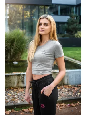 Crop-Top-T-Shirt für Damen ALTISPORT BYB/ALW056BY042 GRAU
