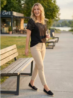 Damen-T-Shirt KIXMI OKELANI SCHWARZ