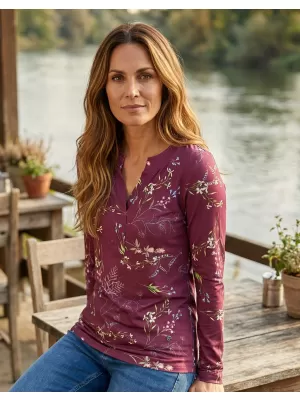 Damen-T-Shirt KIXMI ONDREA BURGUND