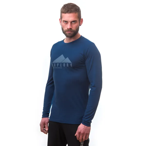  Herren-Thermo-T-Shirt mit langen Ärmeln SENSOR MERINO AIR PT EXPLORE 22200009 DUNKELBLAU 