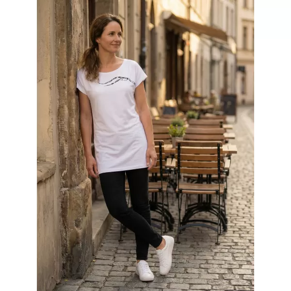  Dámské prodloužené triko ALTISPORT CARRYOVER ALW001123 BÍLOČERNÁ 