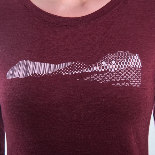  Damen-Langarm-Funktionsshirt SENSOR MERINO AIR PT HILLS 22200011 PORT RED 