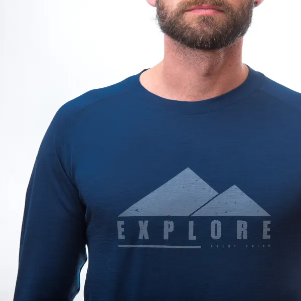  Herren-Thermo-T-Shirt mit langen Ärmeln SENSOR MERINO AIR PT EXPLORE 22200009 DUNKELBLAU 