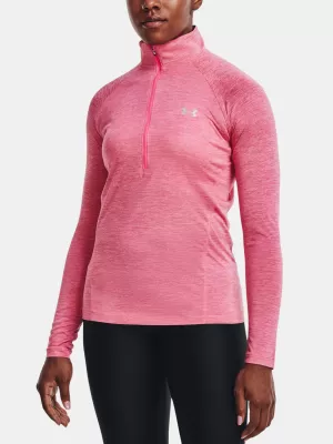 Damen-T-Shirt UNDER ARMOUR TECH 1/2 ZIP - TWIST 1320128-676 ROSA