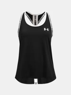 Tanktop für Mädchen UNDER ARMOUR KNOCKOUT TANK 1363374-001 SCHWARZ