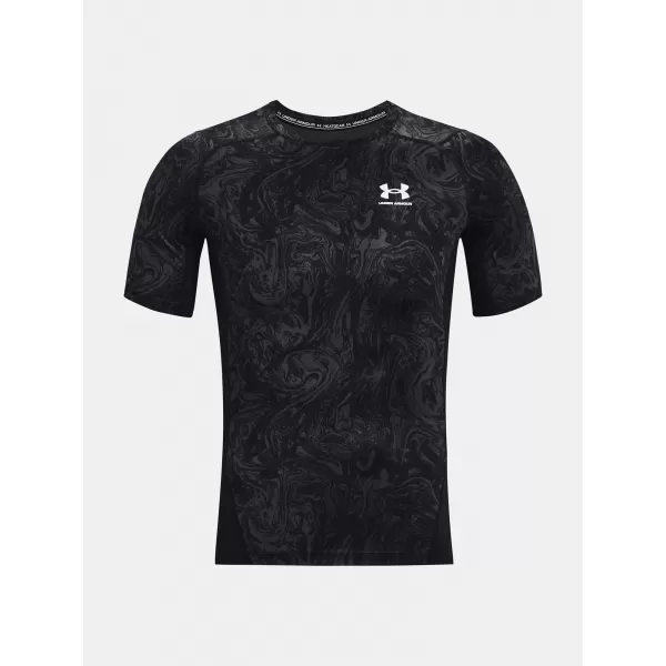  Herren-T-Shirt UNDER ARMOUR UA HG ARMOUR COMP PRINT SS 1370324-001 SCHWARZ 