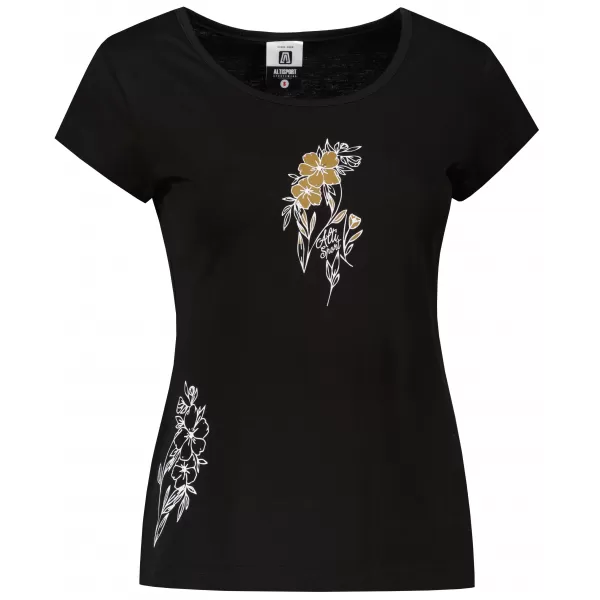  Damen-T-Shirt ALTISPORT ALW169122 SCHWARZ UND GOLD 