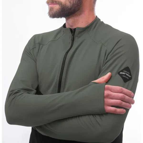  Herren-Sweatshirt SENSOR COOLMAX THERMO 22200057 SCHWARZ/OLIVE GREEN 