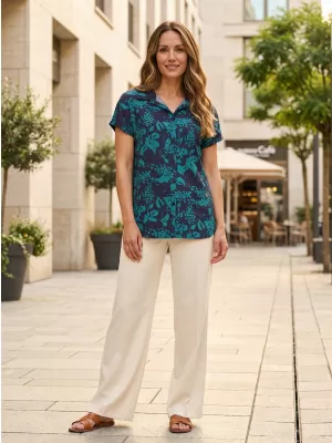 Damenbluse KIXMI PANTHEA DUNKELBLAU