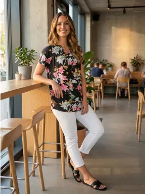 Damenbluse KIXMI PALILA SCHWARZ
