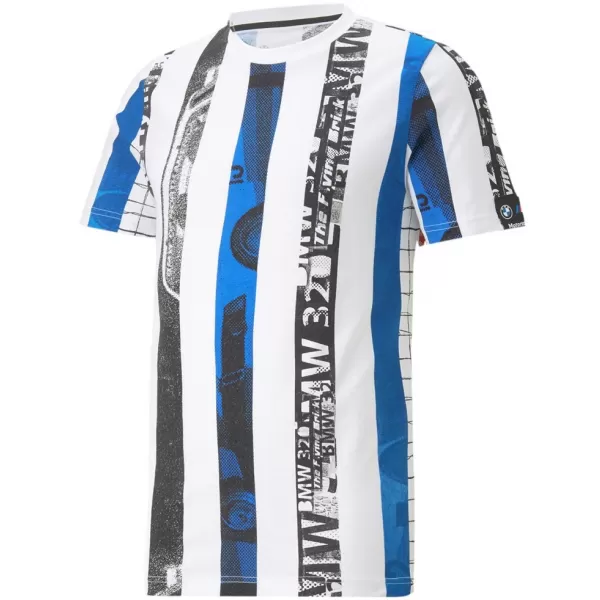  Herren-T-Shirt PUMA BMW MMS STRIPED TEE 538139-02 WEIß 