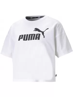 Crop-Top für Damen PUMA ESS CROPPED LOGO TEE 586866-02 WEIß