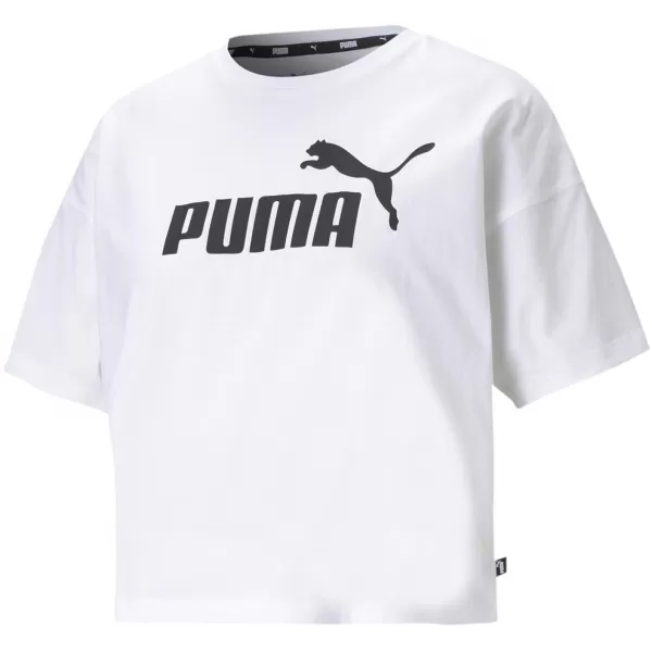  Crop-Top für Damen PUMA ESS CROPPED LOGO TEE 586866-02 WEIß 