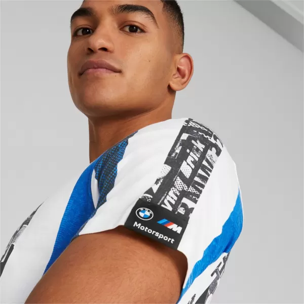  Herren-T-Shirt PUMA BMW MMS STRIPED TEE 538139-02 WEIß 