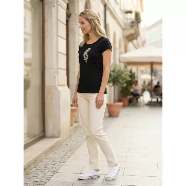  Damen-T-Shirt ALTISPORT ALW169122 SCHWARZ UND GOLD 