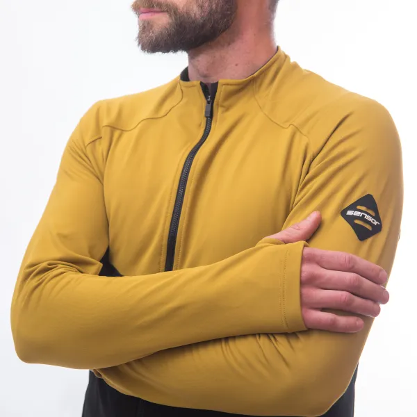  Herren-Sweatshirt SENSOR COOLMAX THERMO 22200058 SCHWARZ/MUSTARD 