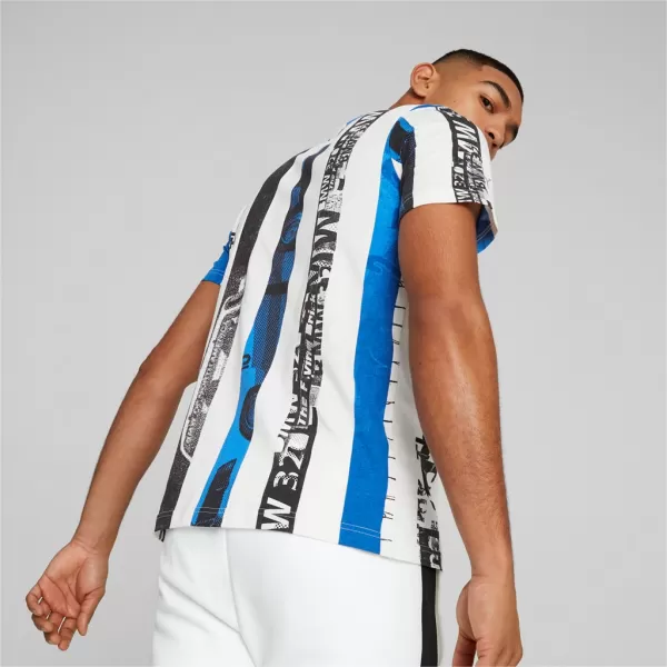  Herren-T-Shirt PUMA BMW MMS STRIPED TEE 538139-02 WEIß 