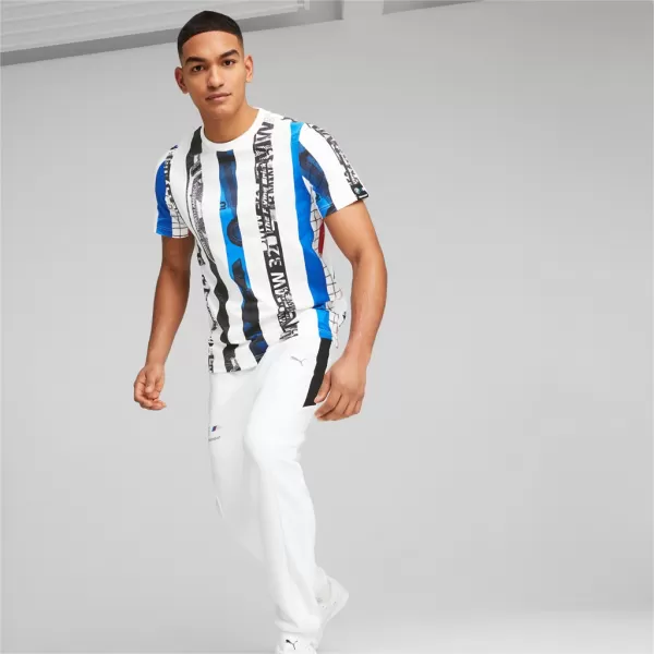  Herren-T-Shirt PUMA BMW MMS STRIPED TEE 538139-02 WEIß 