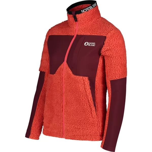 Fleece-Sweatshirt für Damen NORDBLANC PENINSULA NBSFL7654 ROTE KORALLE 