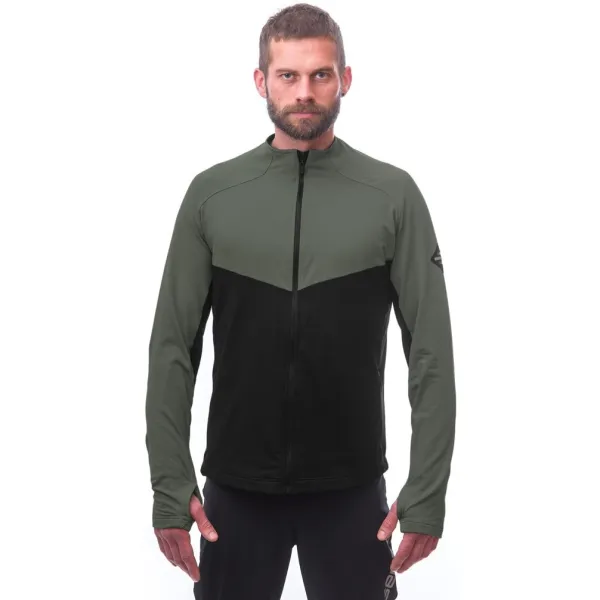  Herren-Sweatshirt SENSOR COOLMAX THERMO 22200057 SCHWARZ/OLIVE GREEN 