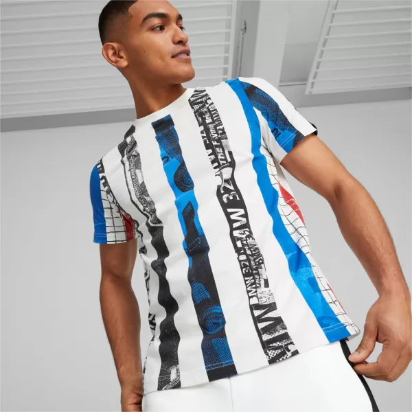  Herren-T-Shirt PUMA BMW MMS STRIPED TEE 538139-02 WEIß 