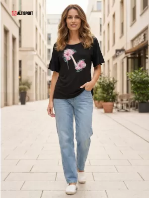 Damen-T-Shirt KIXMI PALIMA SCHWARZ