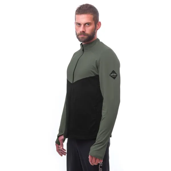  Herren-Sweatshirt SENSOR COOLMAX THERMO 22200057 SCHWARZ/OLIVE GREEN 