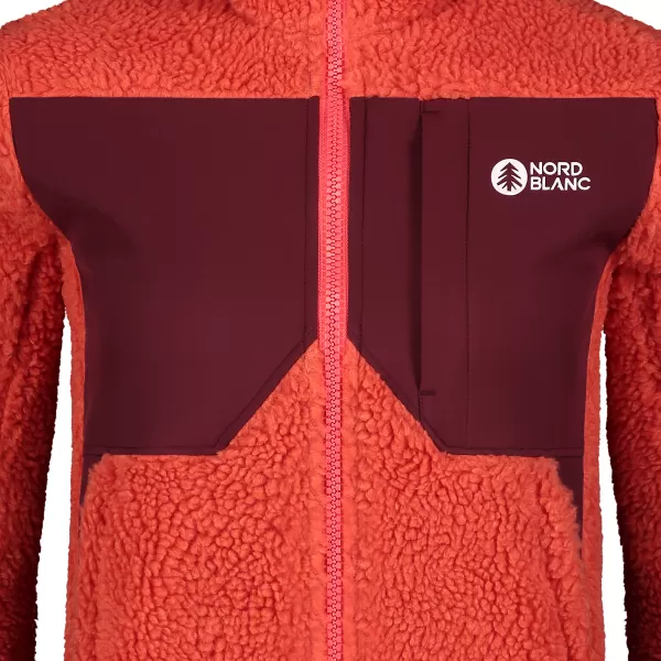  Fleece-Sweatshirt für Damen NORDBLANC PENINSULA NBSFL7654 ROTE KORALLE 