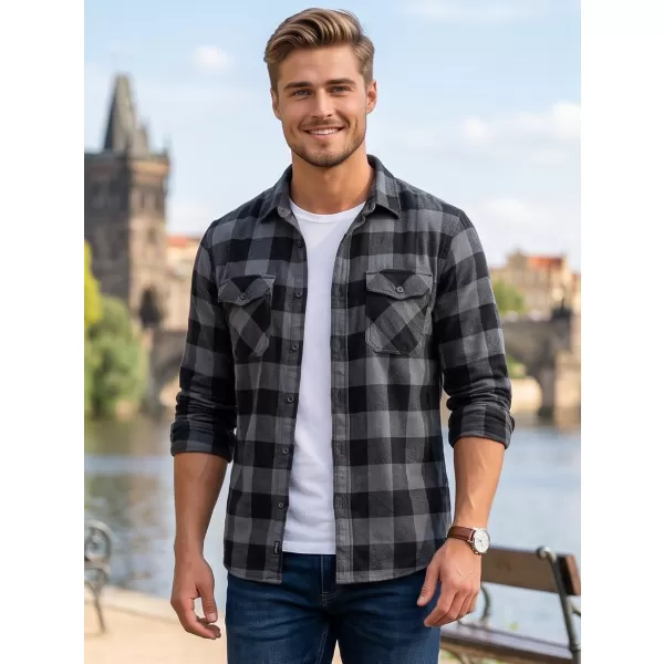  Hemd BRANDIT KOSTKOVANÁ DLOUHÝ RUKÁV BD4002 SCHWARZ/GRAU 