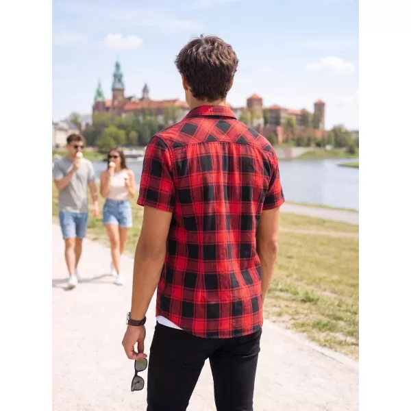  Hemd BRANDIT KOSTKOVANÁ KRÁTKÝ RUKÁV BD4032 ROT/SCHWARZ 