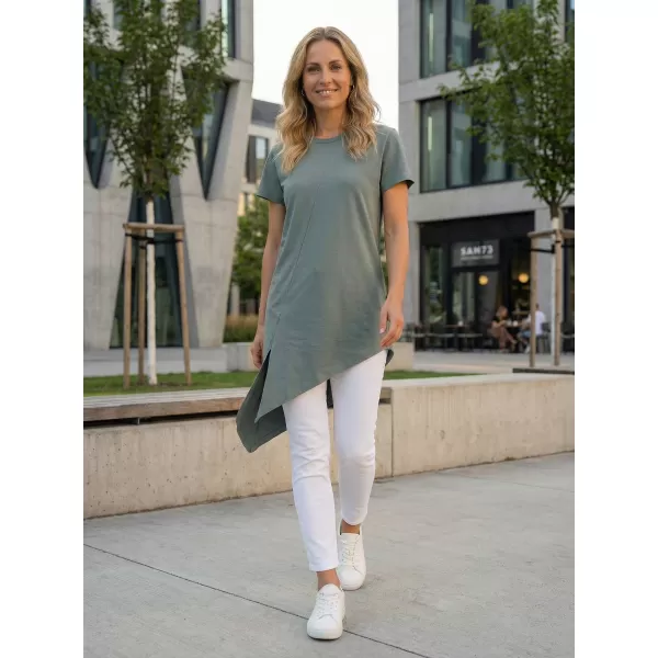  Damen-T-Shirt SAM 73 LACERTA WT 889 GRÜNLICH GRAU 