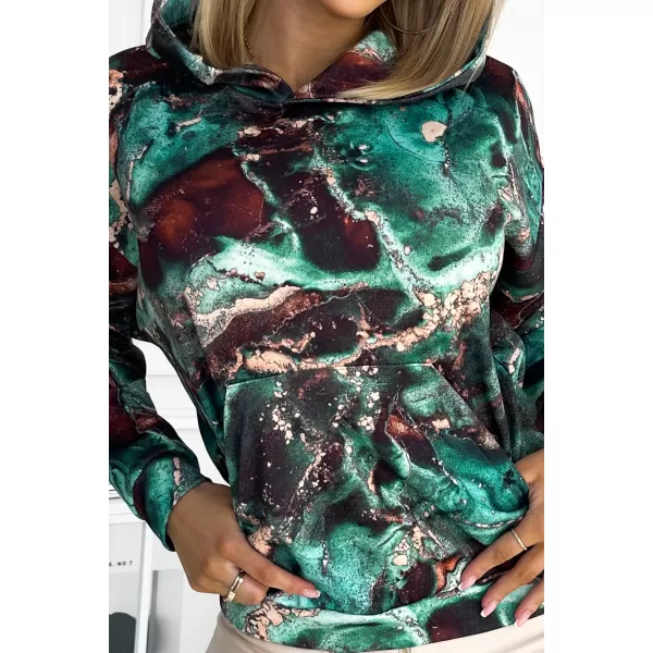  Damen Sweatshirt NUMOCO A390-2 GRÜNER MARMOR 