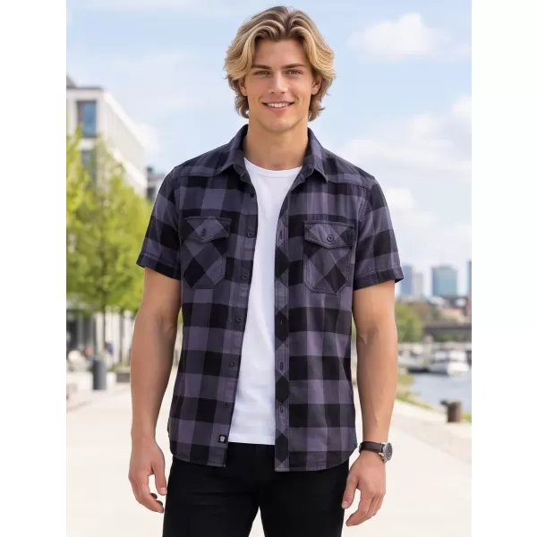  Hemd BRANDIT KOSTKOVANÁ KRÁTKÝ RUKÁV BD4032 SCHWARZ/GRAU 