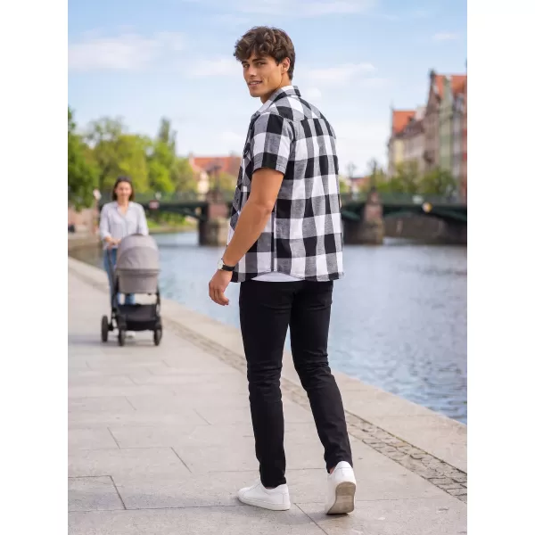  Hemd BRANDIT KOSTKOVANÁ KRÁTKÝ RUKÁV BD4032 WEIß/SCHWARZ 