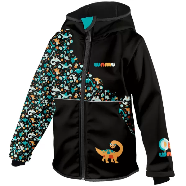  Baby Softshell Jacke isoliert WAMU DINOSAUŘI SCHWARZ 