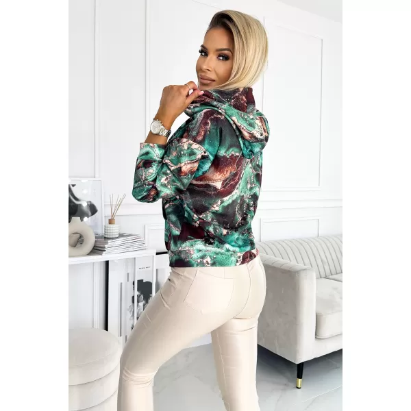  Damen Sweatshirt NUMOCO A390-2 GRÜNER MARMOR 