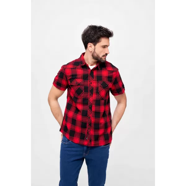  Hemd BRANDIT KOSTKOVANÁ KRÁTKÝ RUKÁV BD4032 ROT/SCHWARZ 